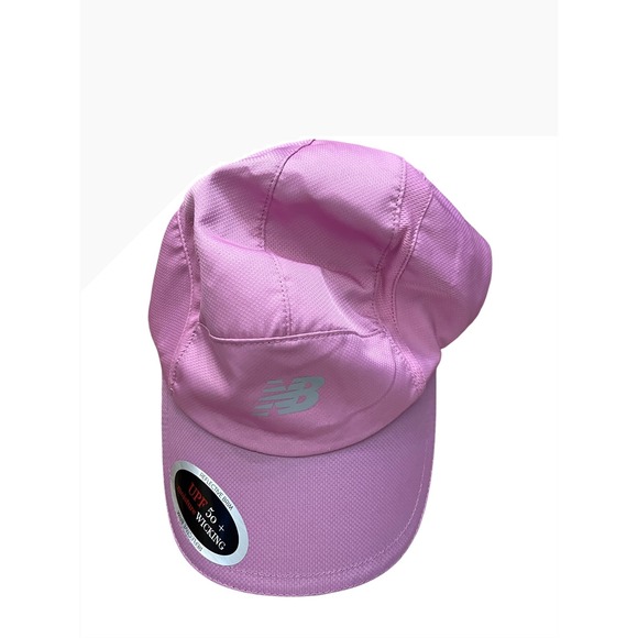NEW New Balance Women's 5 Panel‎ Performance Hat Running Reflective Raspberry - Picture 4 of 8